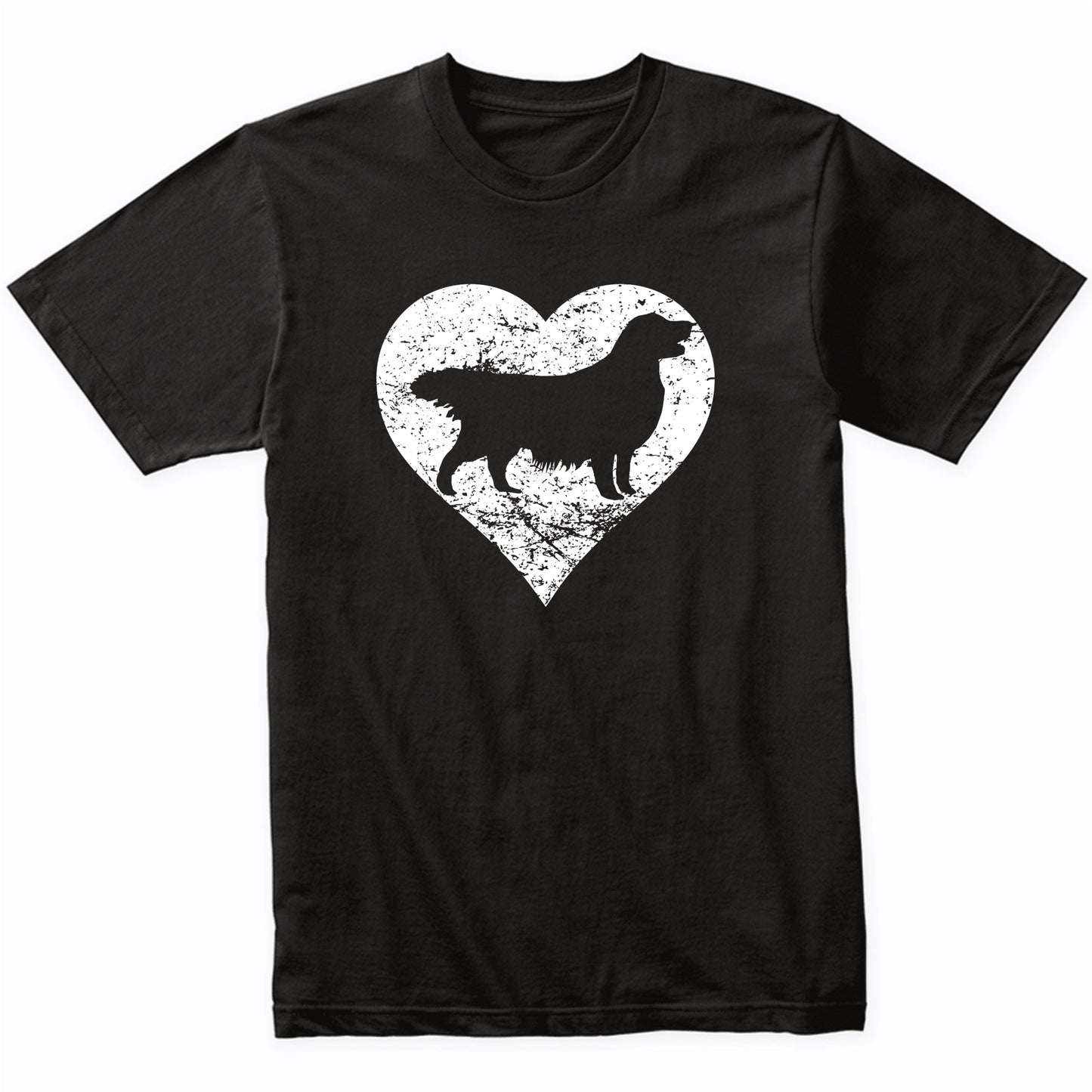 Distressed Golden Retriever Heart Dog Owner Graphic T-Shirt