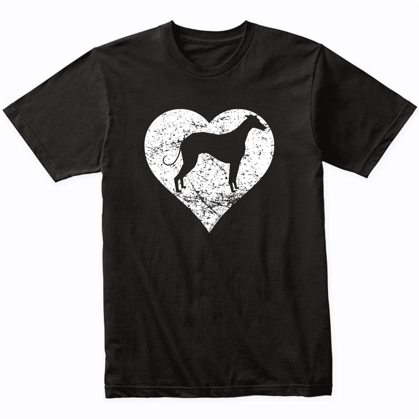 Distressed Greyhound Heart Dog Owner Graphic T-Shirt