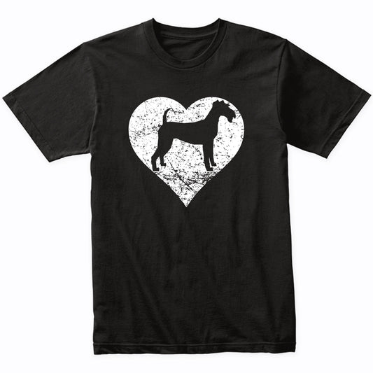 Distressed Irish Terrier Heart Dog Owner Graphic T-Shirt
