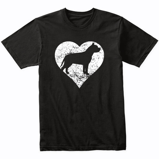 Distressed Pit Bull Heart Dog Owner Graphic T-Shirt