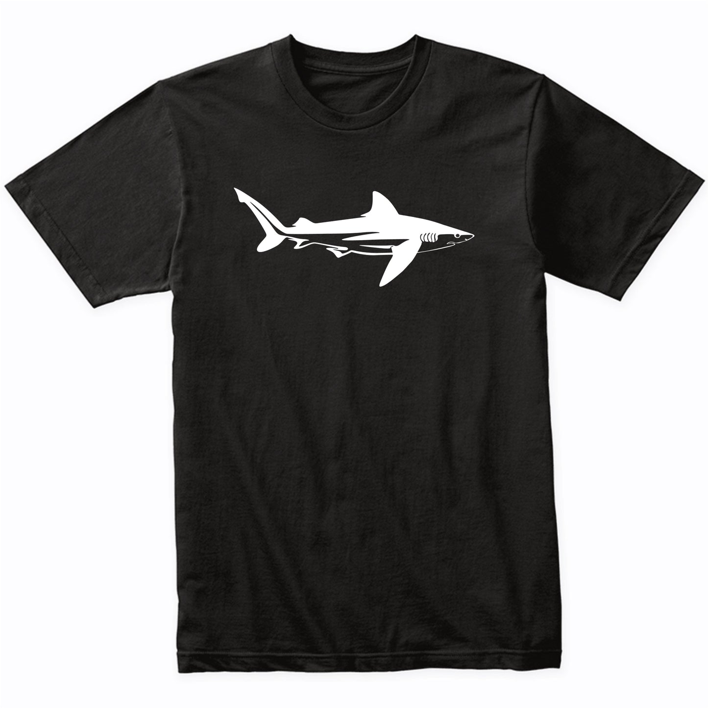 Tiger Shark Silhouette Simple Shark Design T-Shirt