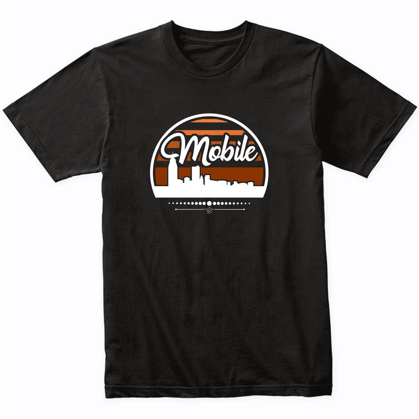 Retro Mobile Alabama Sunset Skyline T-Shirt