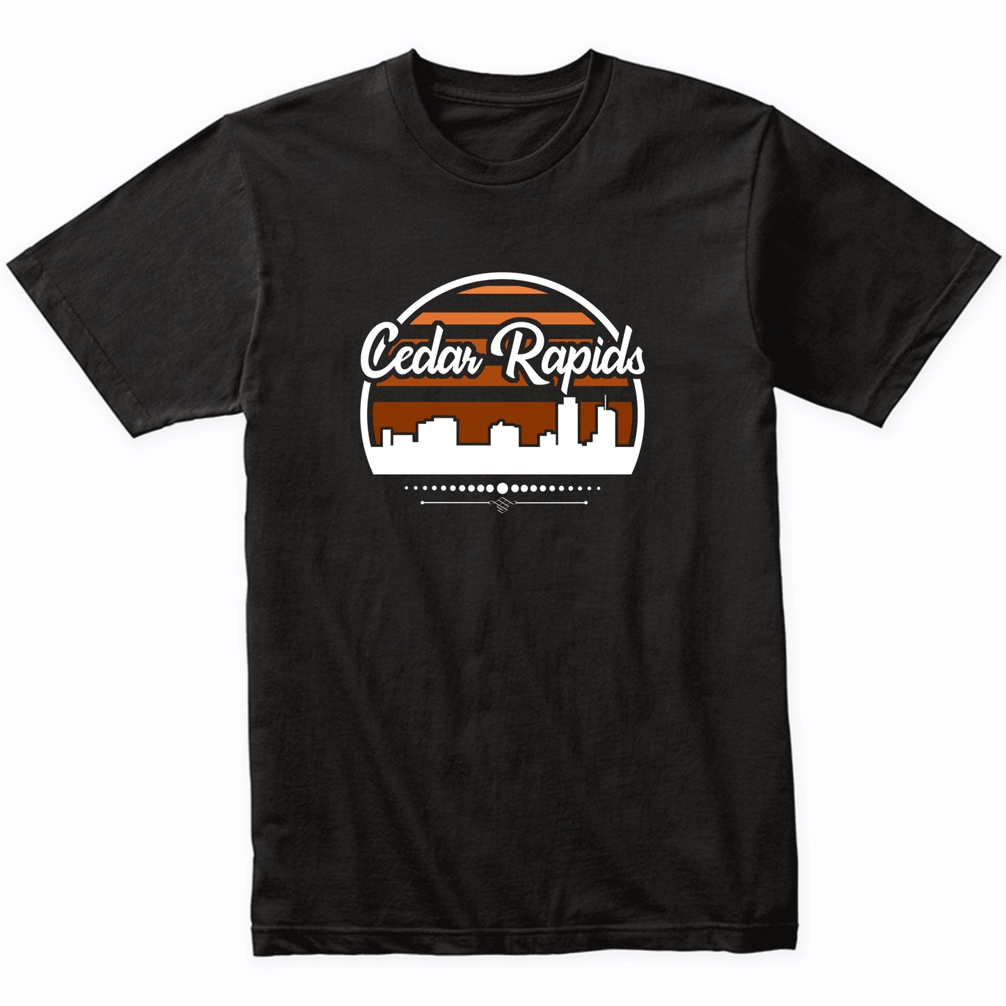 Retro Cedar Rapids Iowa Sunset Skyline T-Shirt