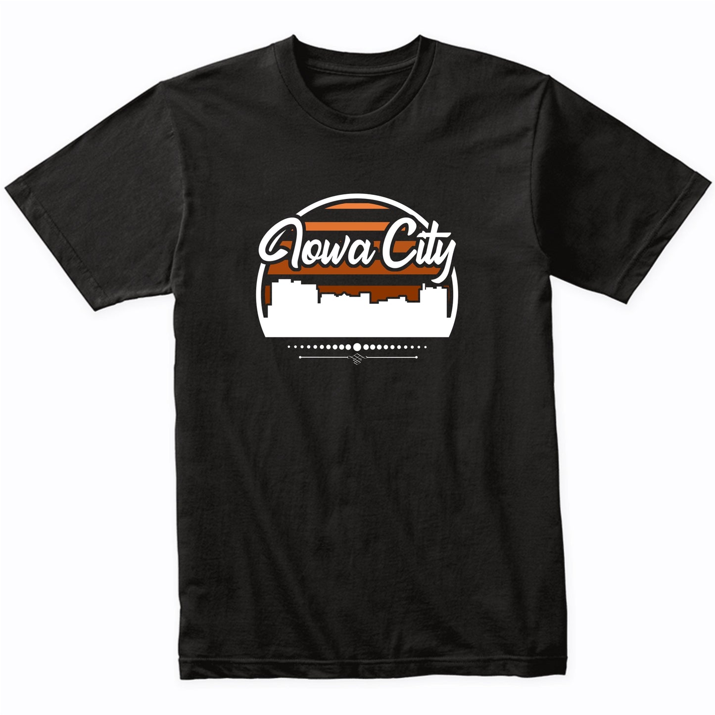 Retro Iowa City Iowa Sunset Skyline T-Shirt