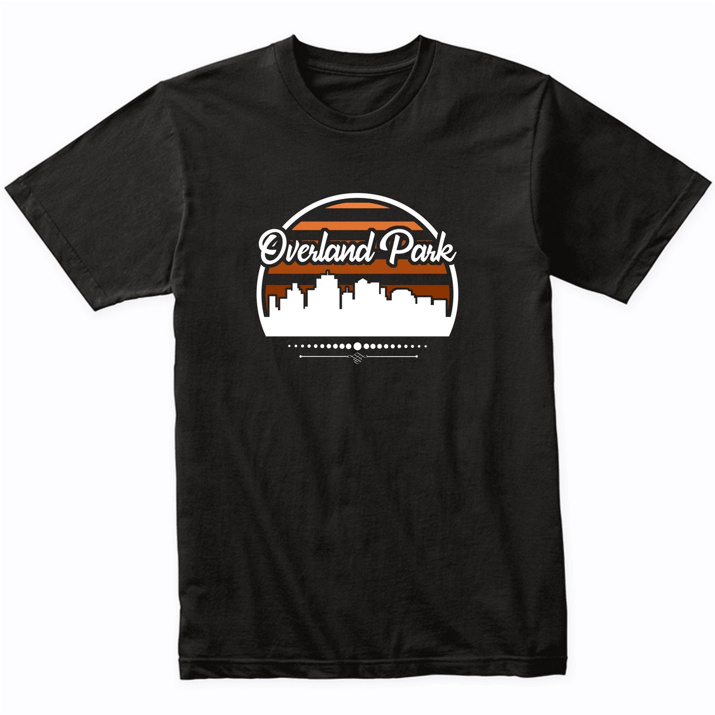 Retro Overland Park Kansas Sunset Skyline T-Shirt