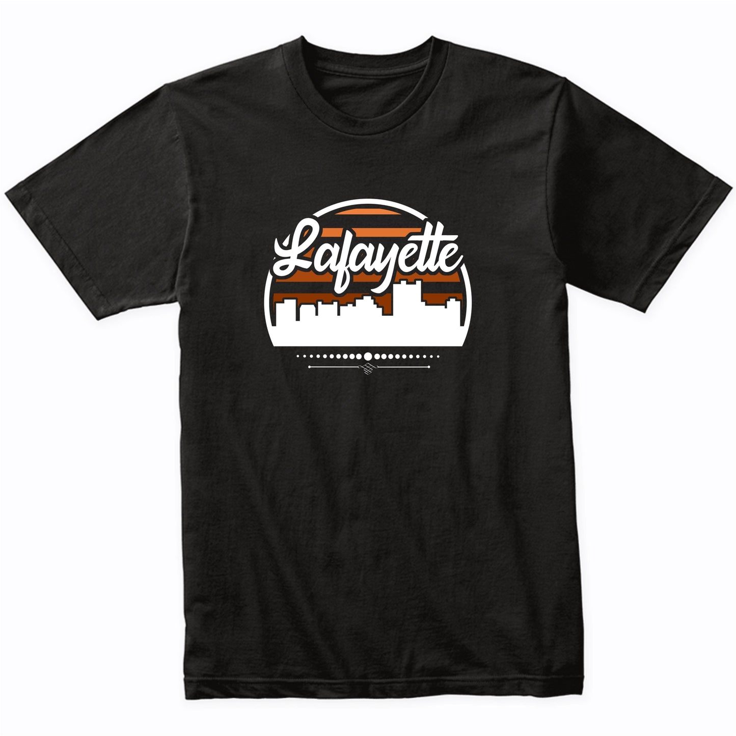 Retro Lafayette Louisiana Sunset Skyline T-Shirt