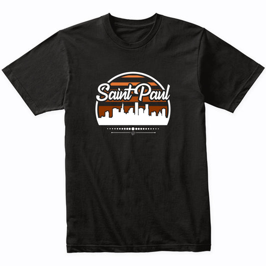 Retro Saint Paul Minnesota Sunset Skyline T-Shirt