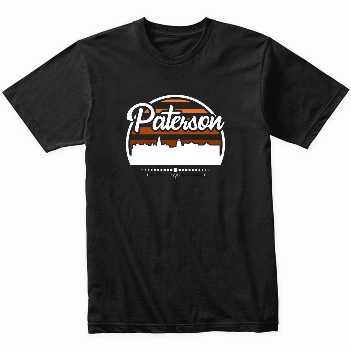 Retro Paterson New Jersey Sunset Skyline T-Shirt