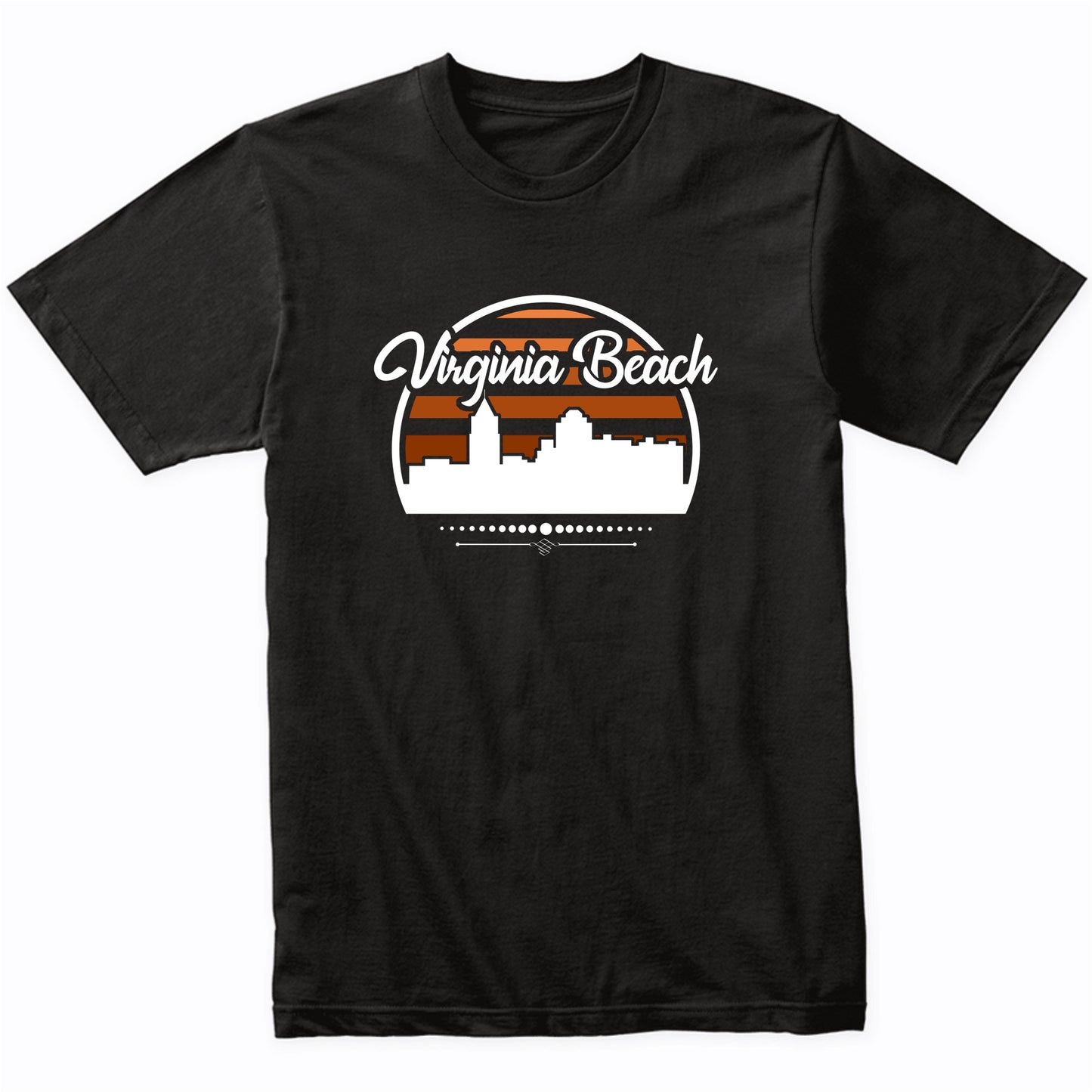 Retro Virginia Beach Virginia Sunset Skyline T-Shirt