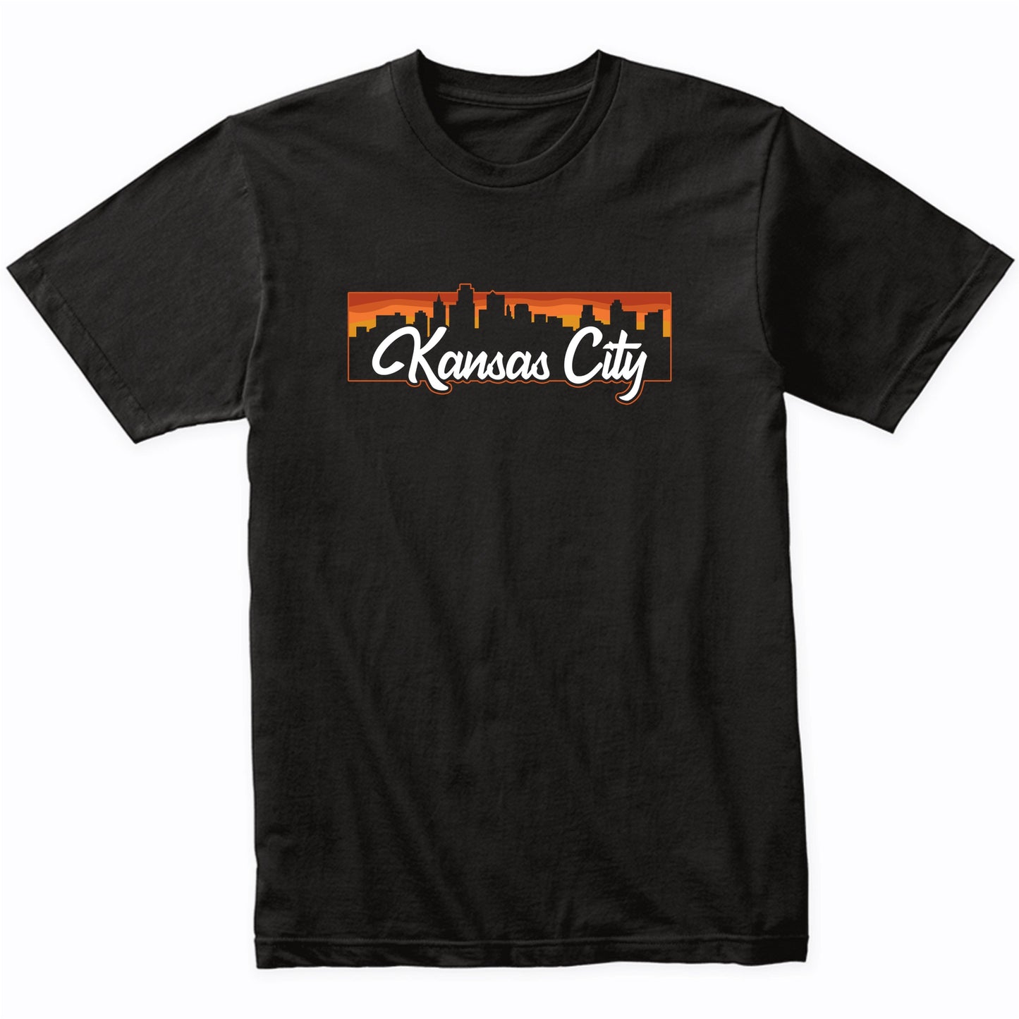 Vintage Style Retro Kansas City Kansas Sunset Skyline T-Shirt