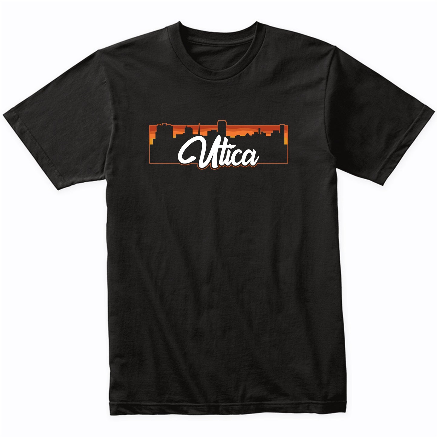 Vintage Style Retro Utica New York Sunset Skyline T-Shirt