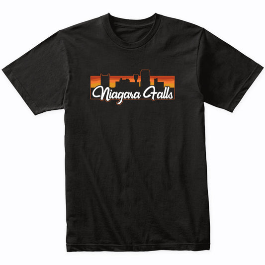 Vintage Style Retro Niagara Falls New York Sunset Skyline T-Shirt