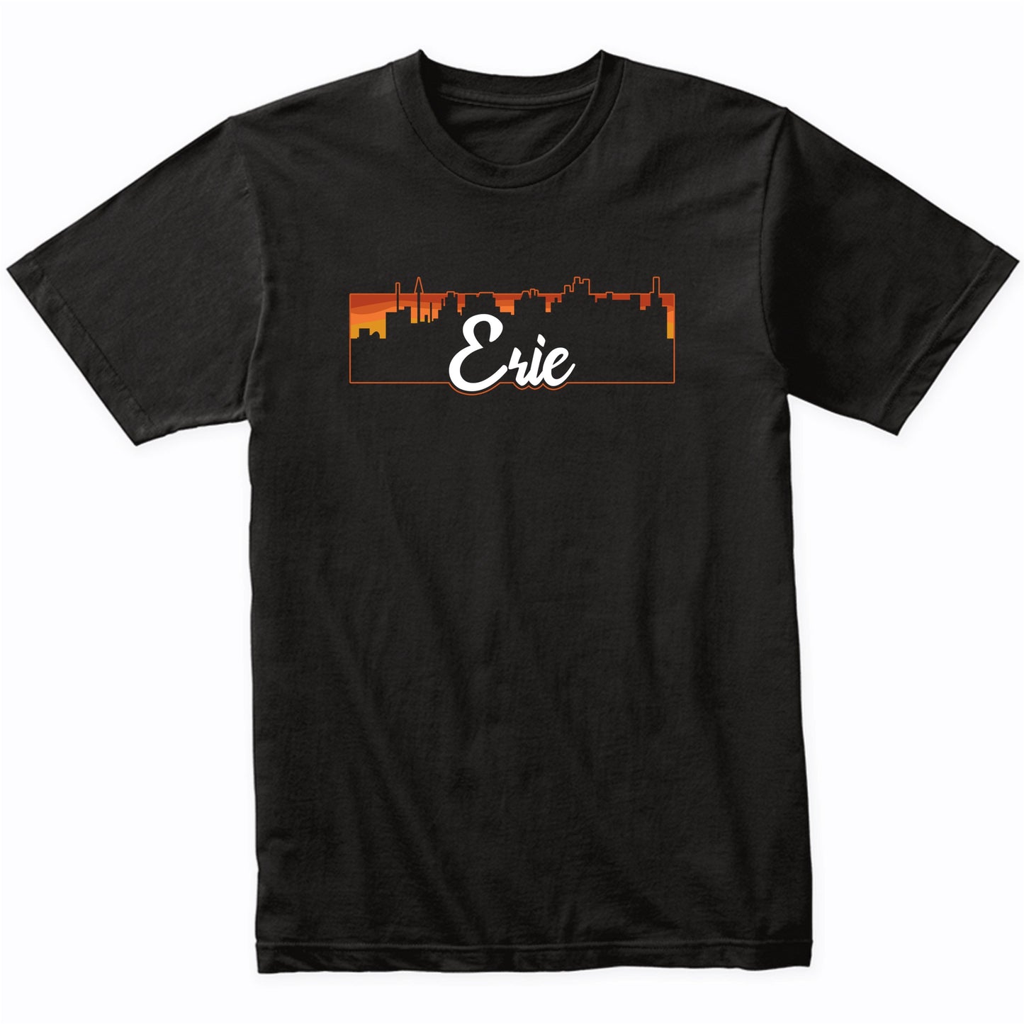 Vintage Style Retro Erie Pennsylvania Sunset Skyline T-Shirt
