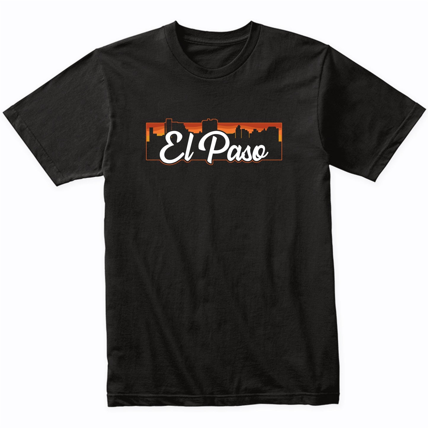Vintage Style Retro El Paso Texas Sunset Skyline T-Shirt