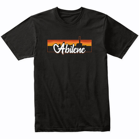 Vintage Style Retro Abilene Texas Sunset Skyline T-Shirt