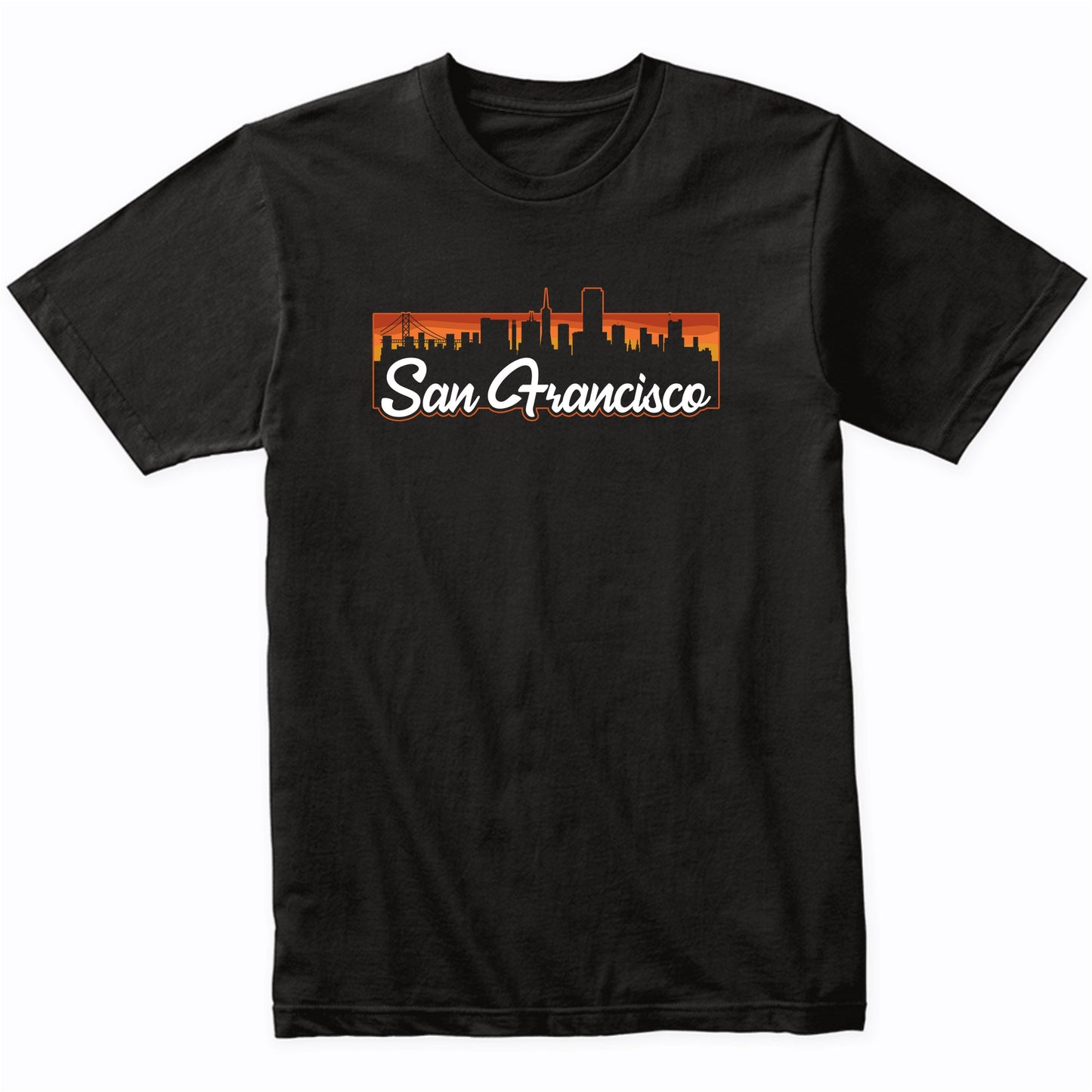 Vintage Style Retro San Francisco California Sunset Skyline T-Shirt