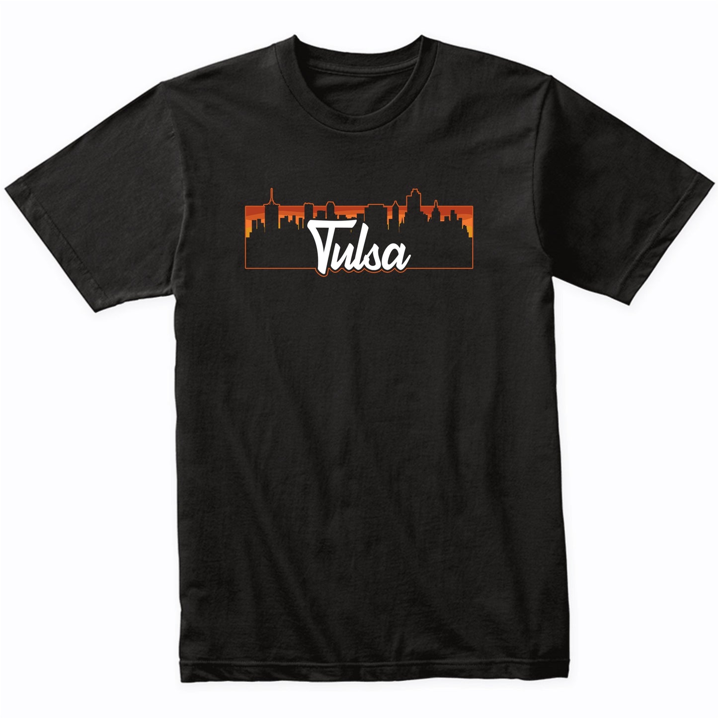 Vintage Style Retro Tulsa Oklahoma Sunset Skyline T-Shirt