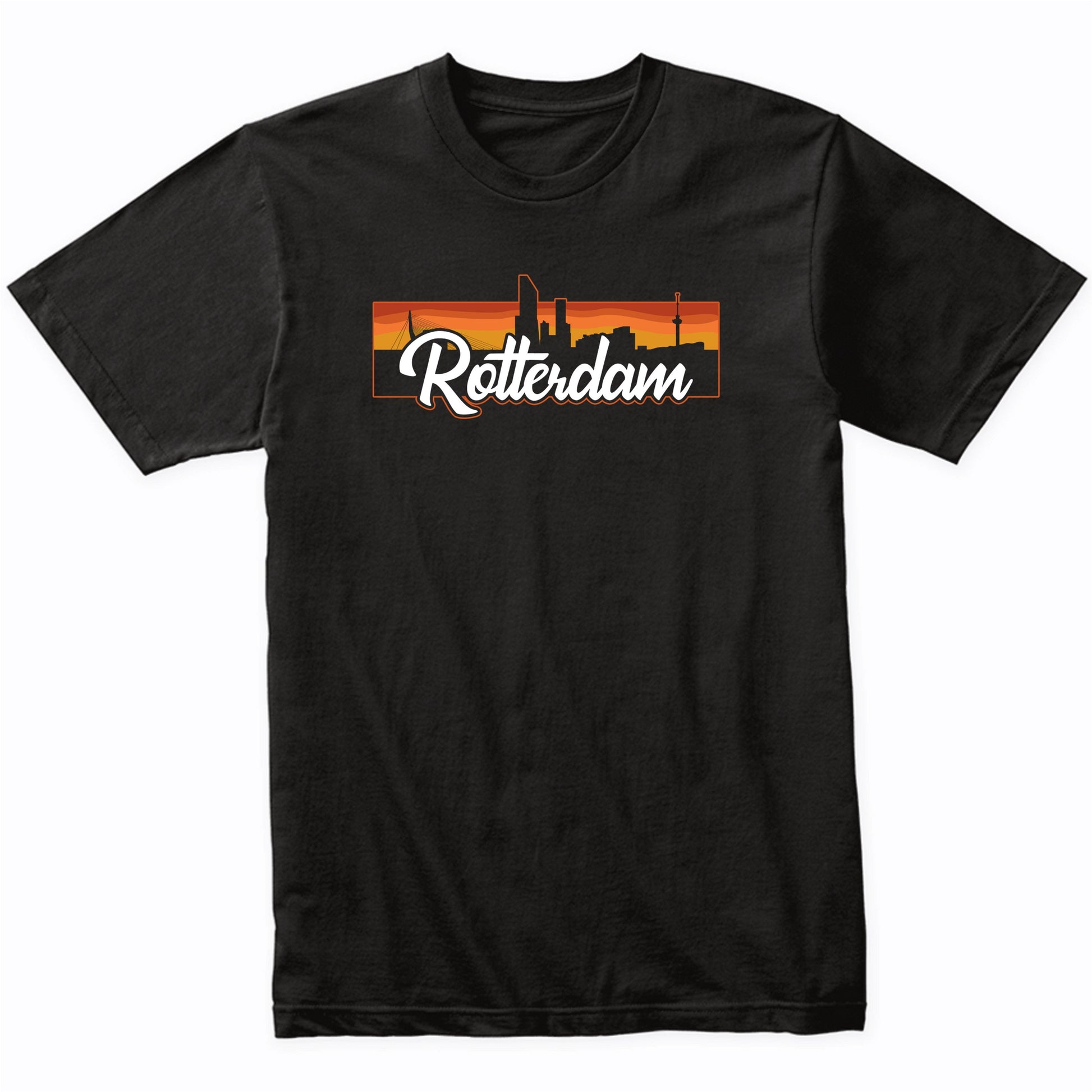 Vintage Style Retro Rotterdam Netherlands Sunset Skyline T-Shirt