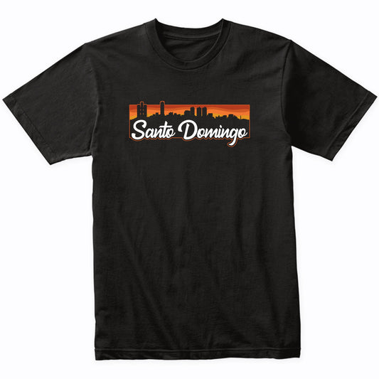 Retro Santo Domingo Dominican Republic Sunset Skyline T-Shirt