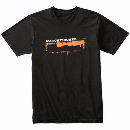 Natchitoches Louisiana Skyline Retro Grafitti Style T-Shirt