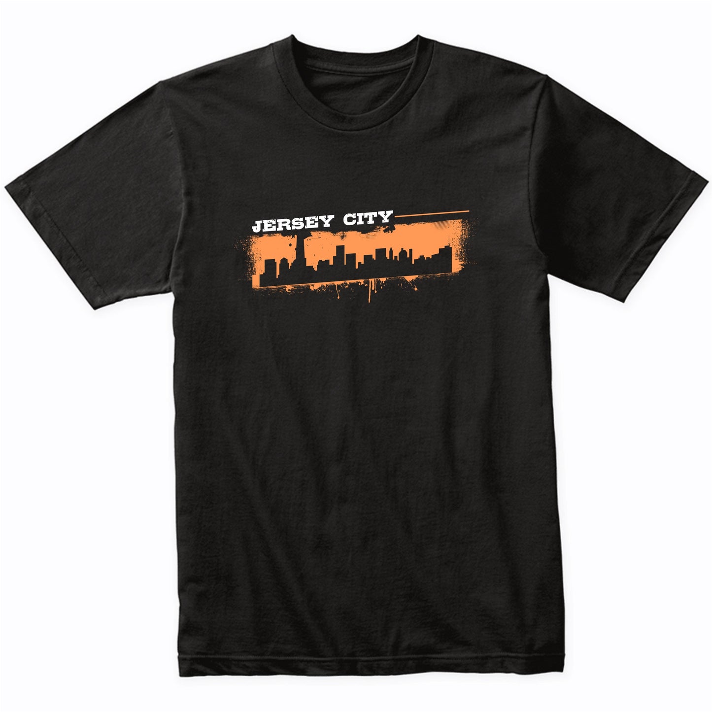 Jersey City New Jersey Skyline Retro Grafitti Style T-Shirt