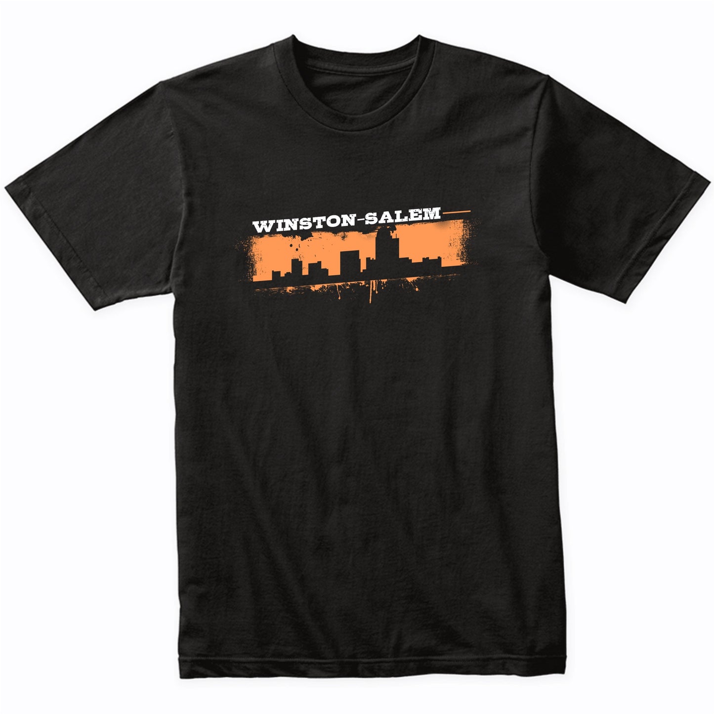 Winston-Salem North Carolina Skyline Retro Grafitti Style T-Shirt