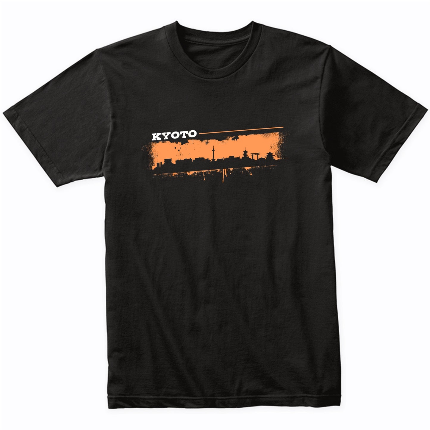 Kyoto Japan Skyline Retro Grafitti Style T-Shirt