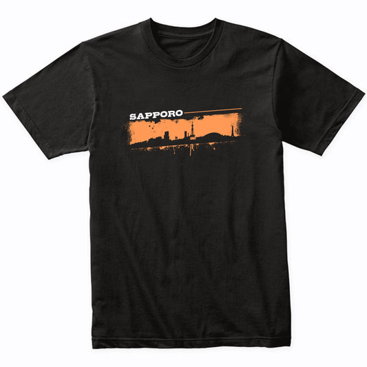 Sapporo Japan Skyline Retro Grafitti Style T-Shirt