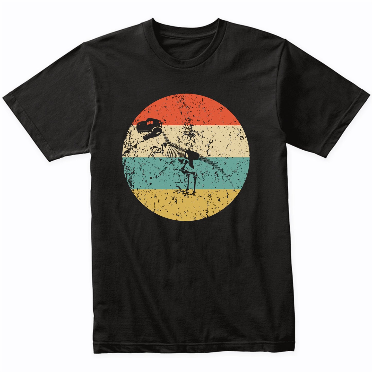 Paleontology Shirt - Retro Dinosaur Skeleton Fossil Icon T-Shirt