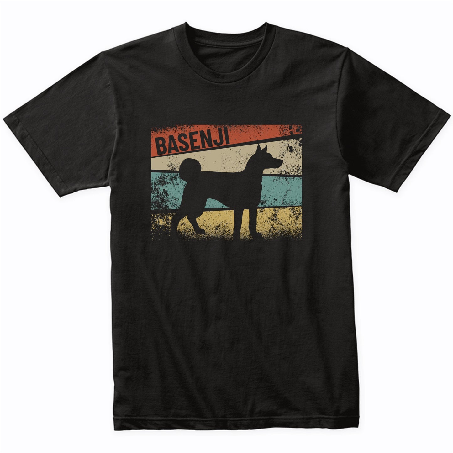 Retro Basenji Dog Breed Silhouette Basenji T-Shirt