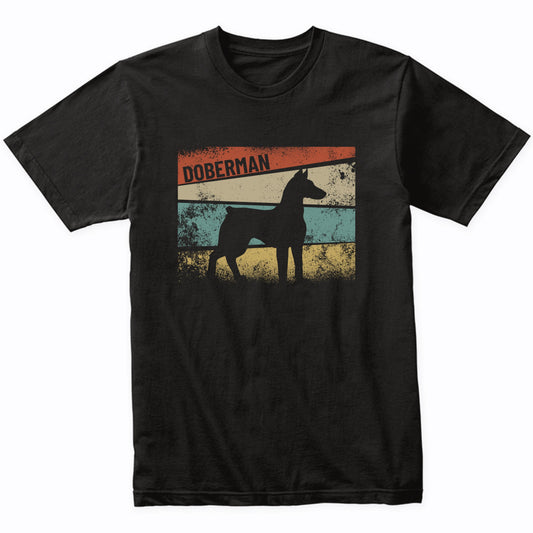 Retro Doberman Dog Breed Silhouette Doberman T-Shirt