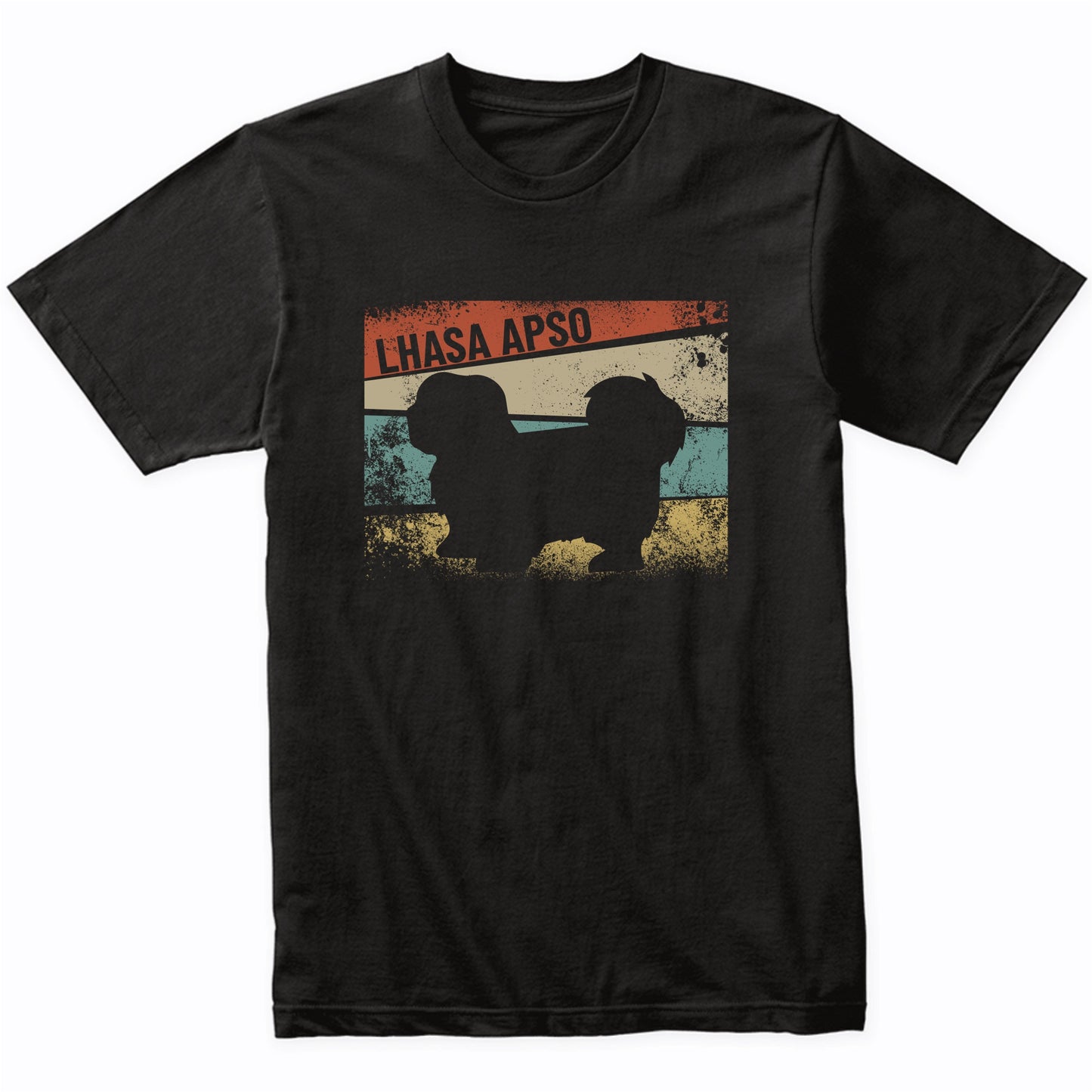 Retro Lhasa Apso Dog Breed Silhouette Lhasa Apso T-Shirt