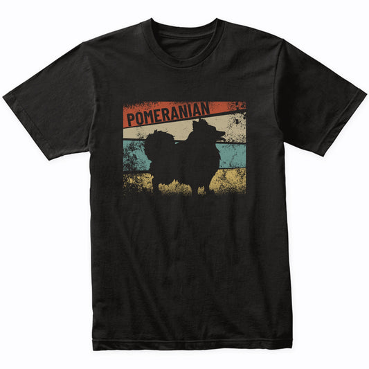 Retro Pomeranian Dog Breed Silhouette Pomeranian T-Shirt