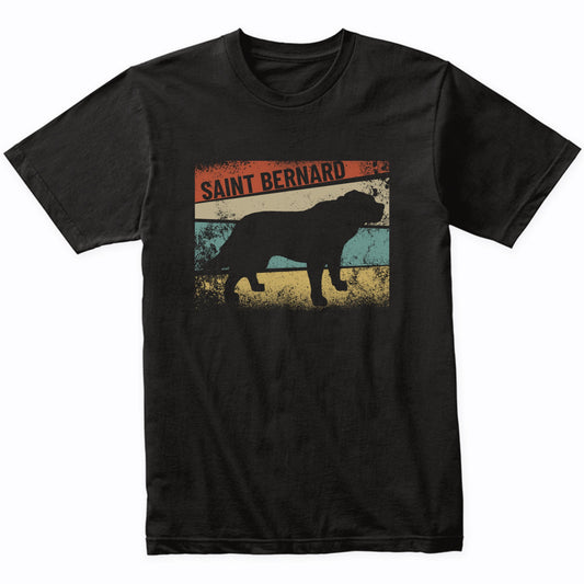 Retro Saint Bernard Dog Breed Silhouette St. Bernard T-Shirt