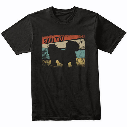 Retro Shih Tzu Dog Breed Silhouette Shih Tzu T-Shirt