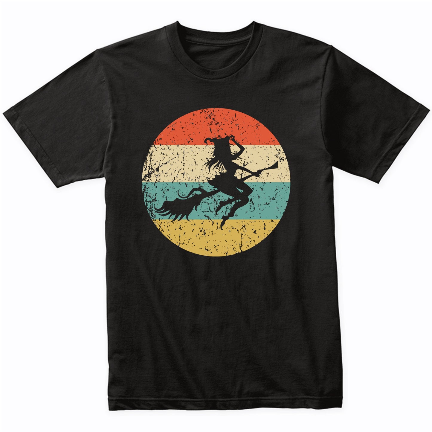 Retro Spooky Scary Witch Silhouette Creepy Halloween T-Shirt