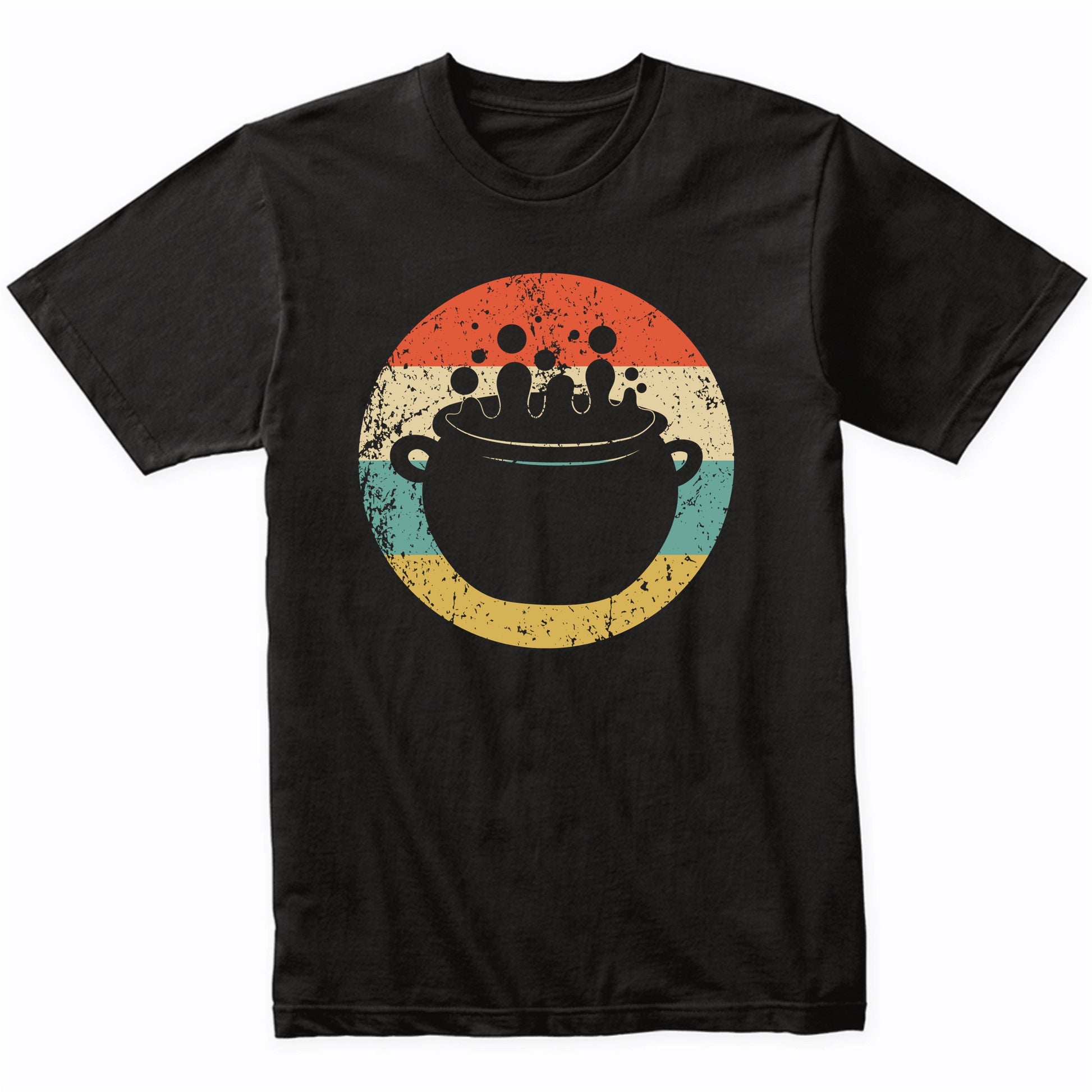 Retro Spooky Scary Witches Cauldron Silhouette Halloween T-Shirt
