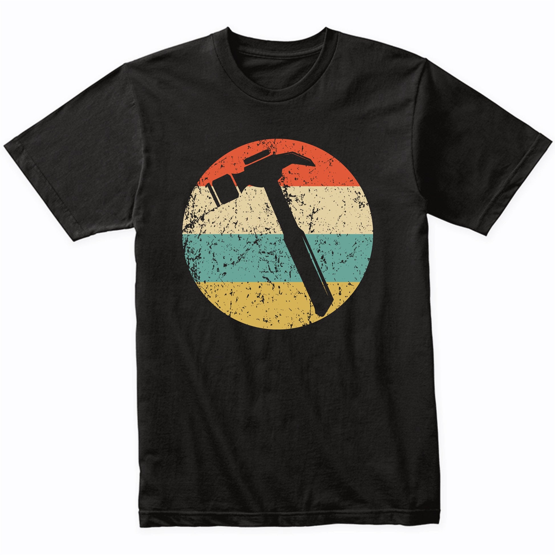 Carpentry Hammer Silhouette Retro Carpenter T-Shirt