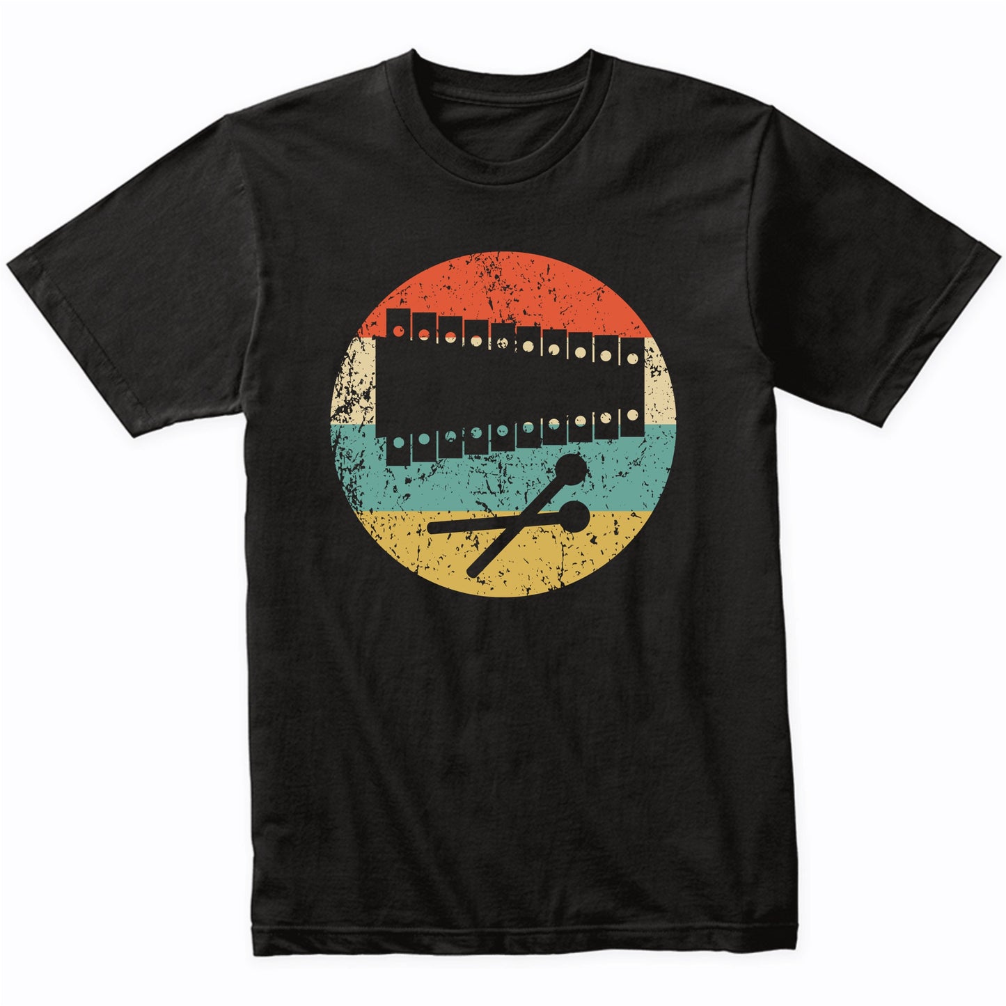 Xylophone Silhouette Retro Music Musician Musical Instrument T-Shirt