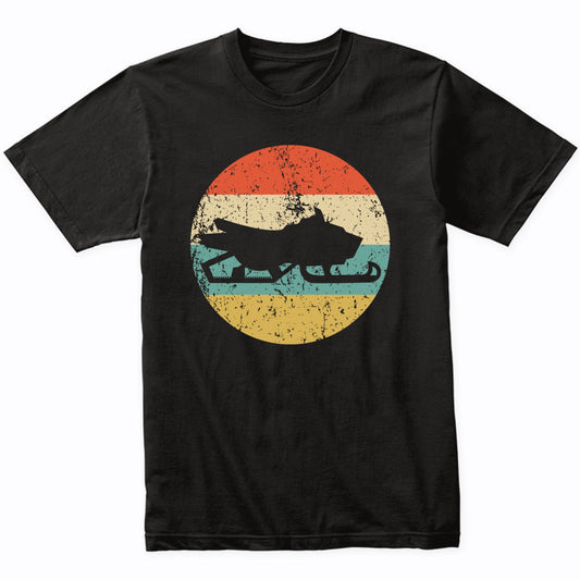 Snowmobile Silhouette Retro Winter Sports T-Shirt