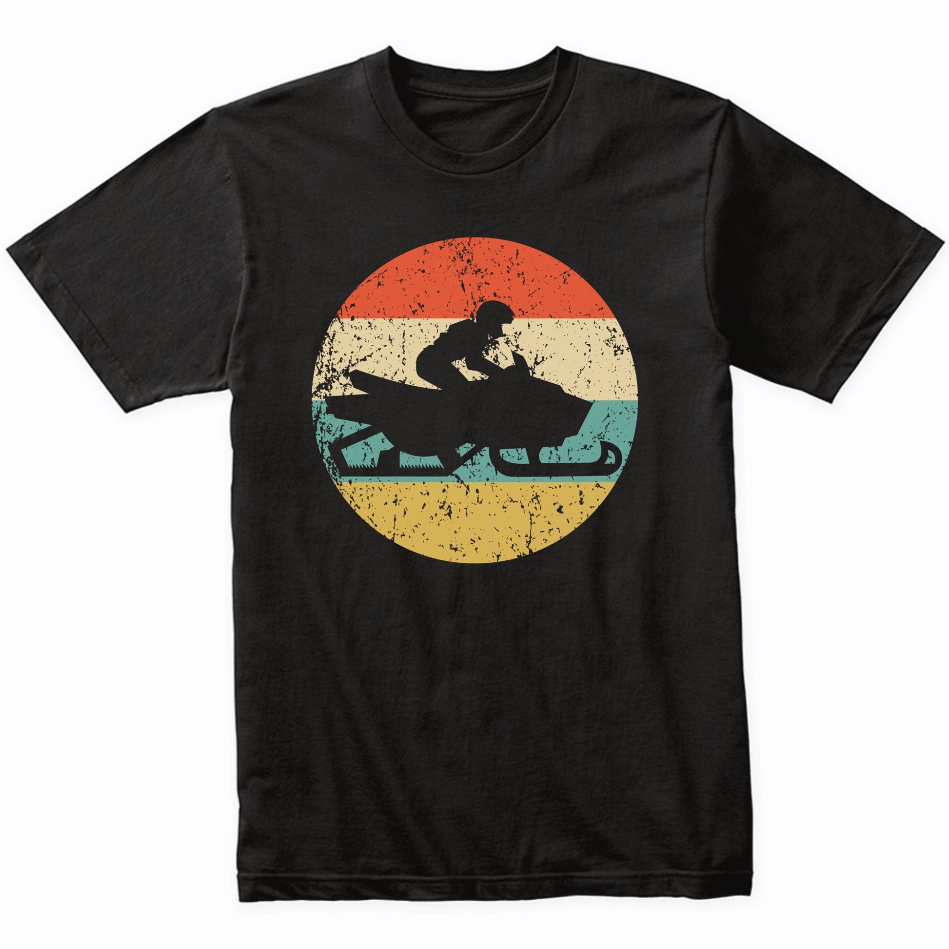 Snowmobile Snowmobiler Silhouette Retro Winter Sports T-Shirt
