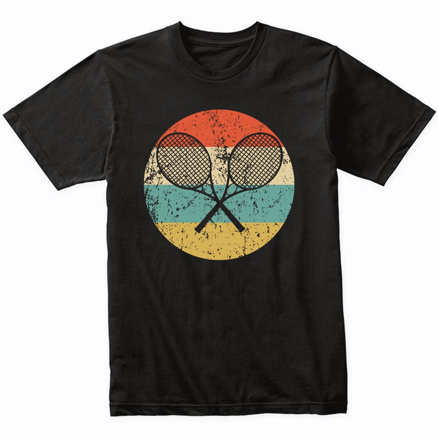 Tennis Rackets Silhouette Retro Sports T-Shirt