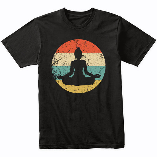 Yoga Pose Silhouette Retro Yoga T-Shirt