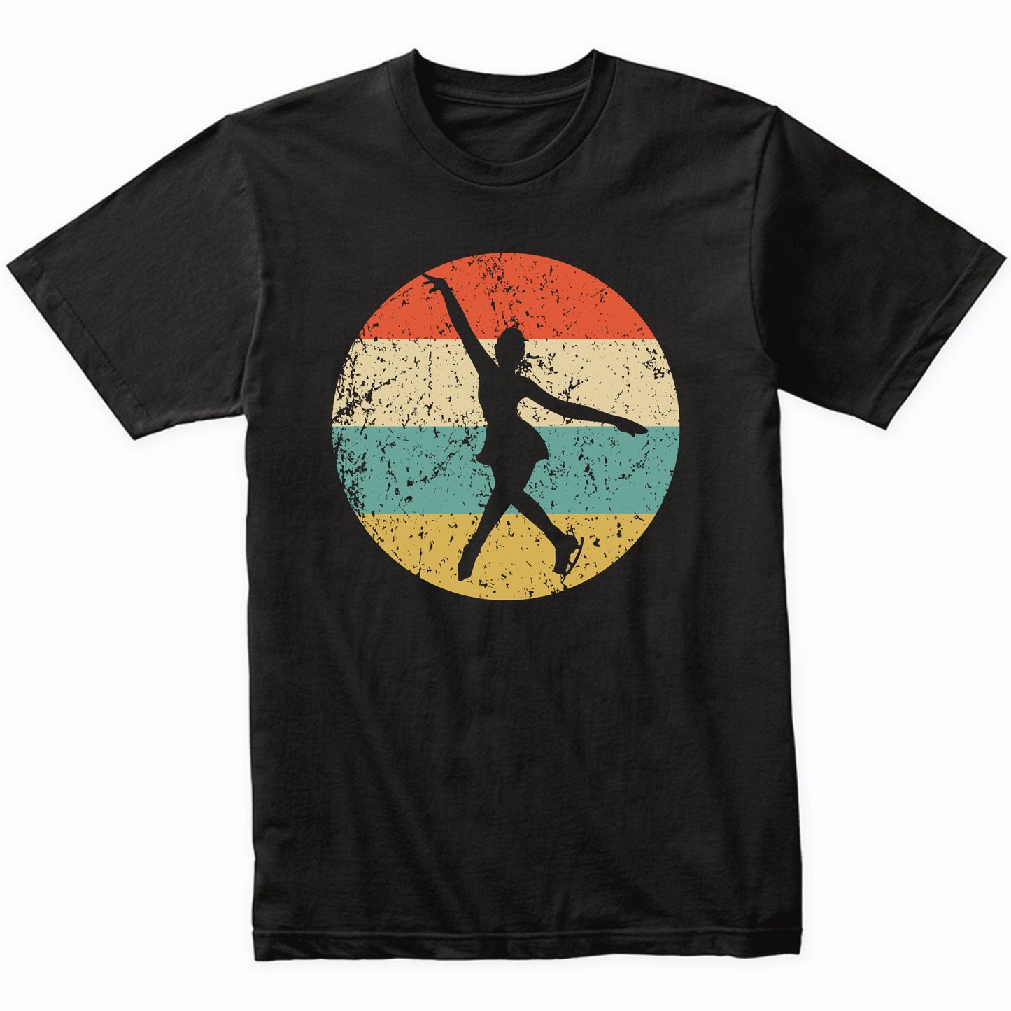Figure Skater Silhouette Retro Figure Skating T-Shirt