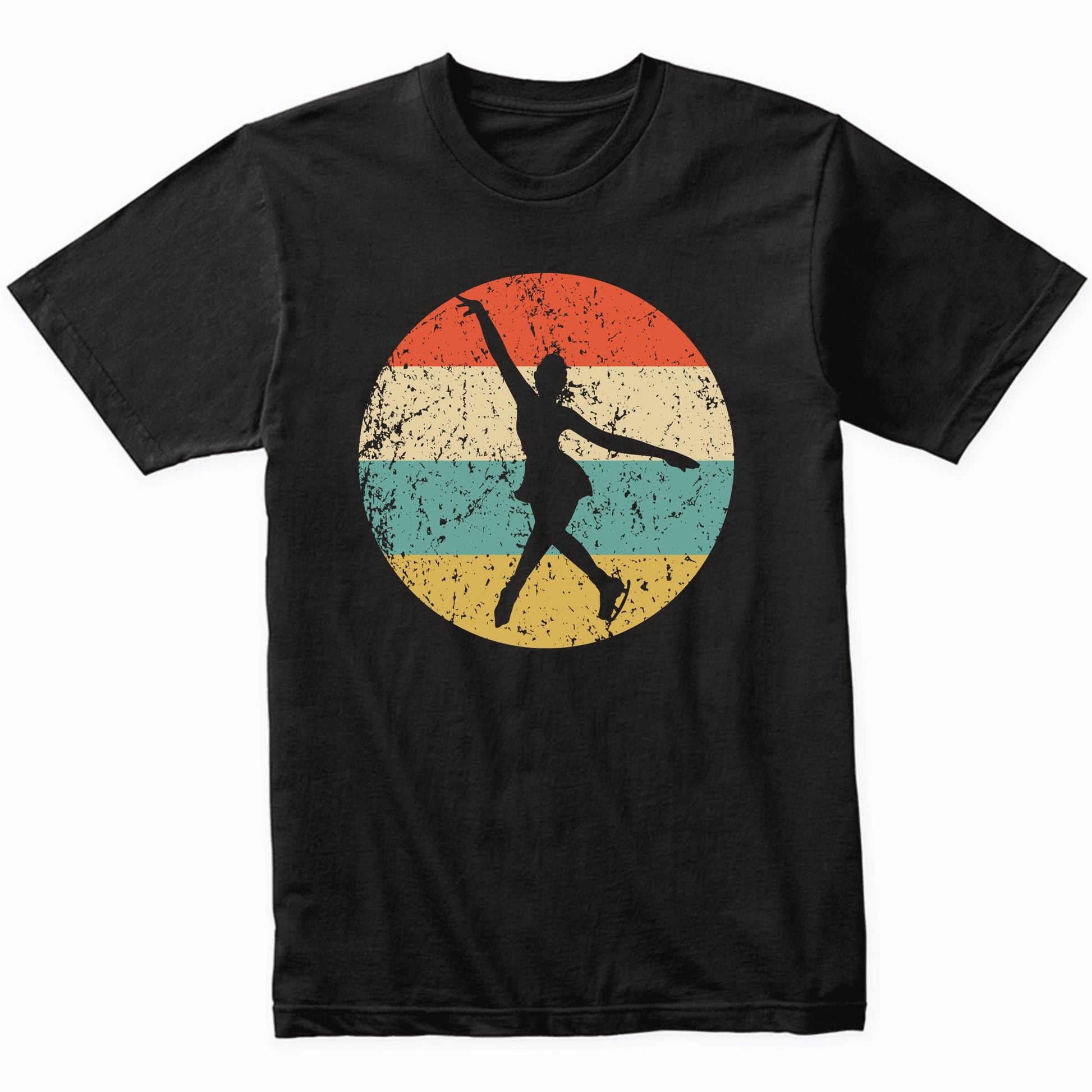 Figure Skater Silhouette Retro Figure Skating T-Shirt