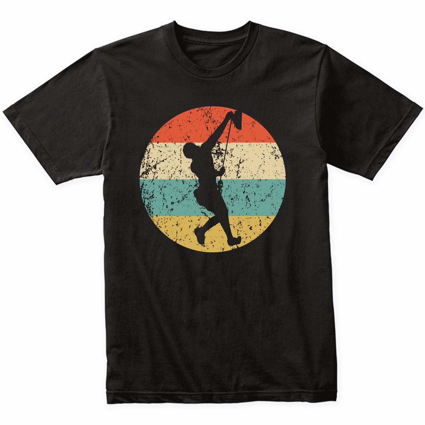 Rock Climber Silhouette Retro Rock Climbing T-Shirt
