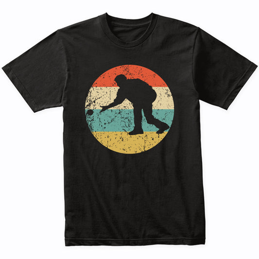 Man Playing Bocce Silhouette Retro Bocce Ball T-Shirt