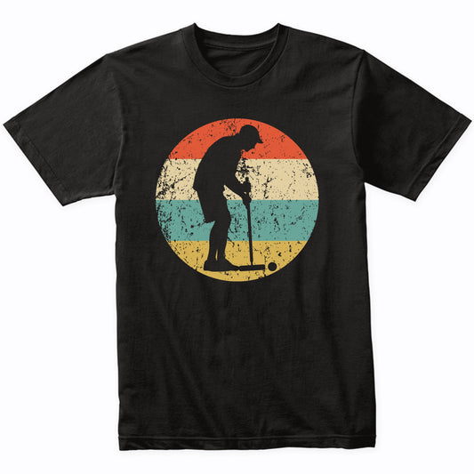 Croquet Player Silhouette Retro Croquet T-Shirt