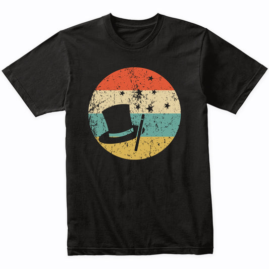 Top Hat Magic Wand Icon Retro Magician T-Shirt