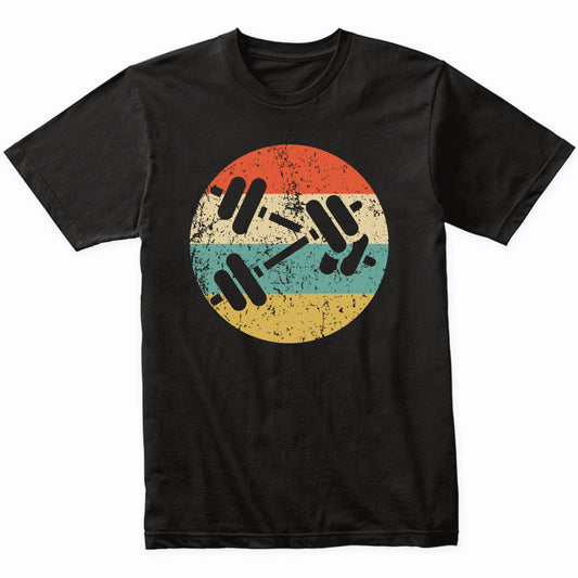 Dumbbell Weights Icon Retro Fitness Weightlifting T-Shirt